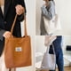 thumbnail image 5 of Bolso de pana para mujer, bolso casual, bolso de hombro tipo shopper de gran capacidad con 2 bolsillos Marrón oscuro + gris claro + blanco lechoso, 5 of 5