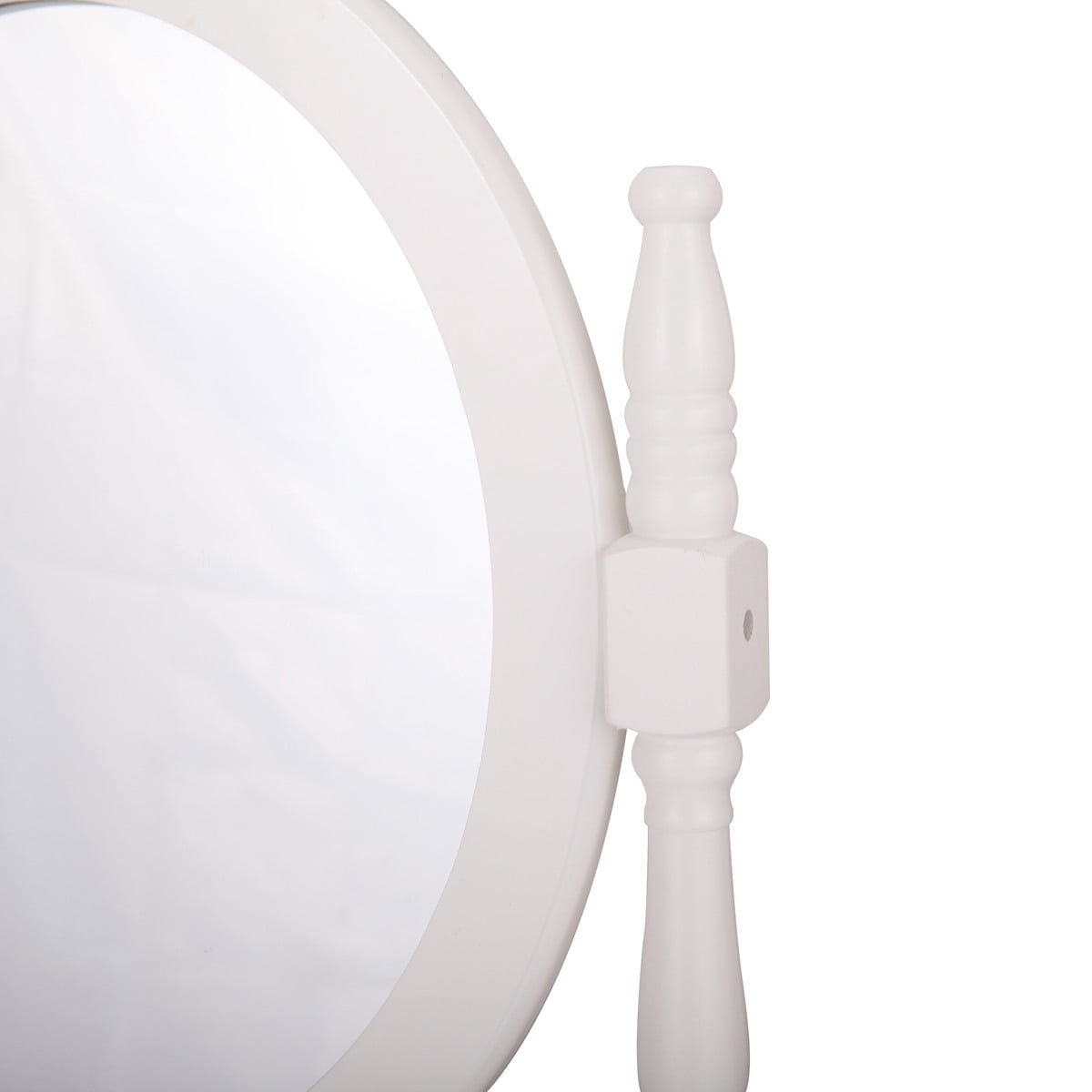 Kepooman White Wood Vanity Table Set, Makeup Dressing Table with Stool & Oval Mirror & Drawer Kepooman White Wood Vanity Table Set, Makeup Dressing Table with Stool & Oval Mirror & Drawer