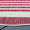 thumbnail image 5 of SAFAVIEH Courtyard Patrice Striped Indoor/Outdoor Area Rug, Ivory/Red, 6'7" x 6'7" Round, 5 of 7