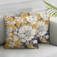 thumbnail image 3 of Decorative Pillow, Floral Pillow, Throw Pillows for Couch or Bed, Boho Home Decor, (White Denim Collection, Yellow), 3 of 7