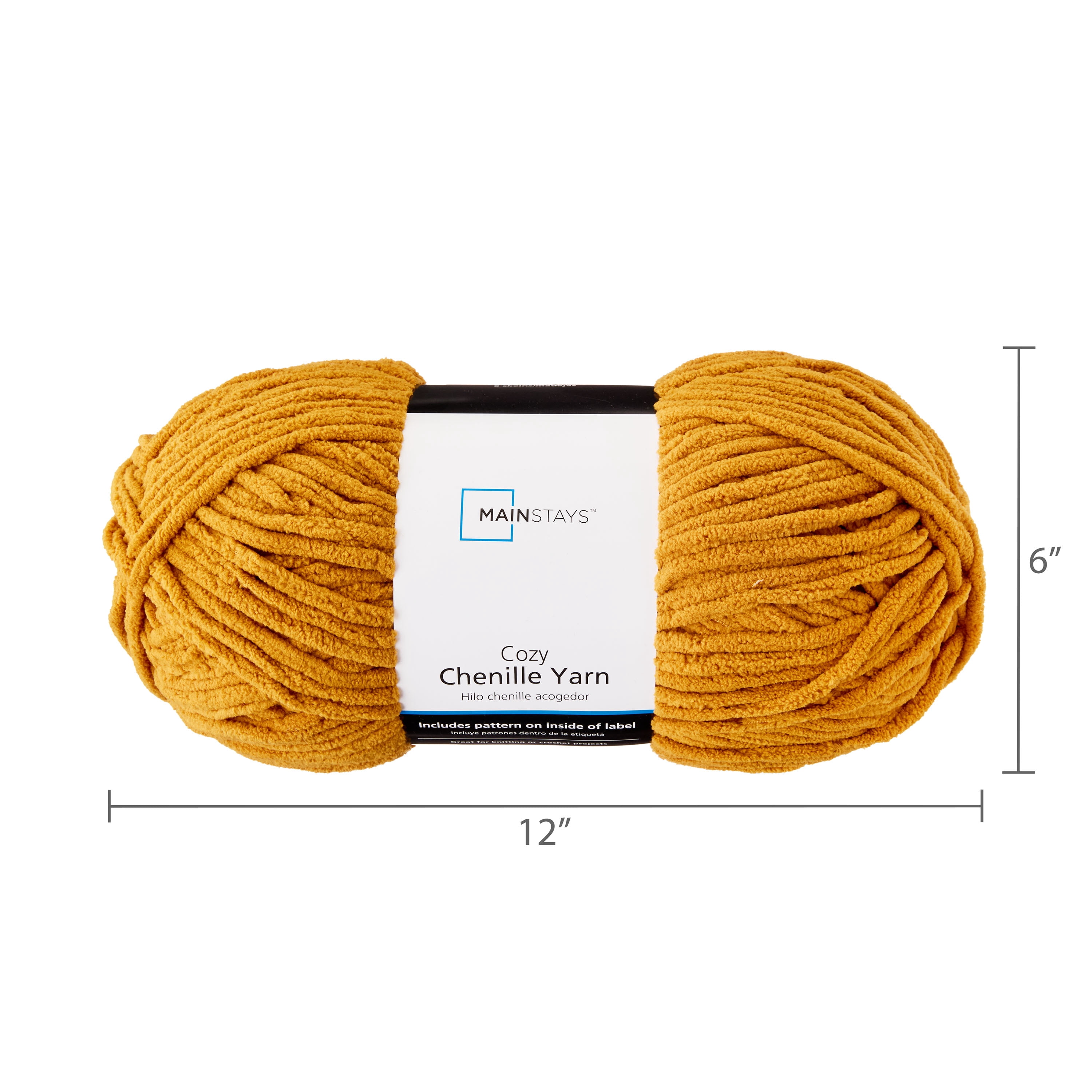 Mainstays Cozy Chenille Yarn, 220 yd, Spiced Maple, 100% Polyester, Bulky