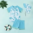 thumbnail image 2 of Zanarzt Baby Boys UPF 50+ Rash Guard Toddler Swimsuit Toddler Baby Boys Dinosaur Print Swimsuit with Rash Guard Hat Sun Swimsuit Toddler Swimsuit Sky Blue,6-12 Months, 2 of 6