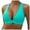 Green, variant on Hauetro Women's Bikini Top V Neck Triangle Top Wide Straps Cross Back Lace up No Bottom(Green,L)