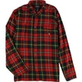 thumbnail image 1 of Camisa de pijama Ralph Lauren con botones de franela para hombre rojo extragrande, 1 of 1