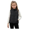 thumbnail image 2 of Wxirdiow Toddler Coats for Boys Boys Girls Puffer Vest Kids Sleeveless Winter Jacket Lightweight Puffy Jacket Warm Coat Zip Up Quilted Black Size,8-9 Years, 2 of 6