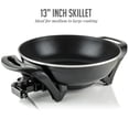 thumbnail image 2 of Wok eléctrico OVENTE con revestimiento antiadherente, sartén familiar de 33 cm, 1400 W de potencia, temperatura ajustable, tapa de vidrio templado, asas frías al tacto y superficie de freír fácil de l, 2 of 5