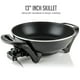 thumbnail image 2 of Wok eléctrico OVENTE con revestimiento antiadherente, sartén familiar de 33 cm, 1400 W de potencia, temperatura ajustable, tapa de vidrio templado, asas frías al tacto y superficie de freír fácil de l, 2 of 5