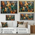 thumbnail image 5 of Designart "Mosaic Cubes Rain in Green and Yellow" Extra Large Abstract Framed Wall Art - Transitional Green Abstract Tile Entryway Framed Wall Art Print, 5 of 7