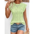 thumbnail image 4 of SMZ Women's Summer Tops Casual Crewneck Cap Sleeve Shirts Lightweight Crochet Knit Texture Tank Top Blouses, 4 of 5