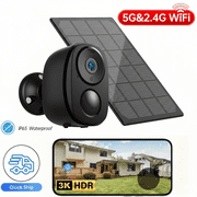 Solar Powered Security Cameras Wireless Outdoor Battery Powered 4MP Surveillance 2.4GHz/5Ghz WiFi Cameras for Home Security Outside PIR/AI Motion Detection Waterproof Color Night Vision 2-Way Audio