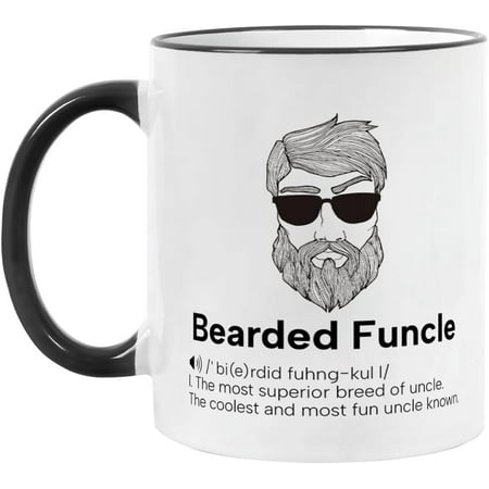 

Funny Coffee Mug Gifts for Cool Uncle Bearded Funcle Cup Birthday Christmas Father’s day Gifts for Uncle 11OZ