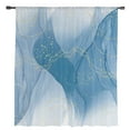 thumbnail image 2 of Navy Blue Ombre Marble Semi Sheer Curtains Drapes for Living Room,Bedroom,French Doors Window 72 Inches Long,Yellow Modern Geometric Abstract Art Rod Pocket Chiffon Curtain Drapery Voile Drape Panel, 2 of 6