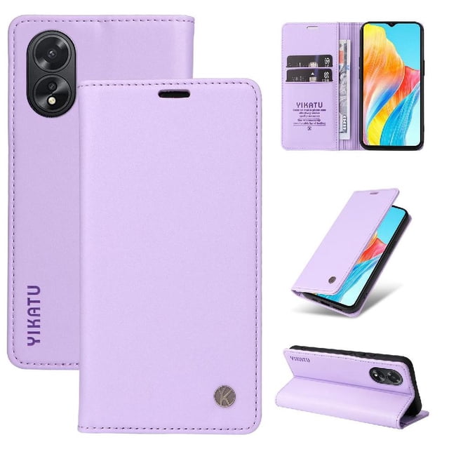 Funda para OPPO A38 4G/A18 4G Estuche de Cuero PU Tipo Cartera con Ranuras para Tarjetas y Cierre Magnético