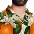 thumbnail image 5 of Tangerine Men's Hawaiian Short Sleeve Printed Button Down Poplin Casual Summer Beach Shirt, Unisex, 5 of 6