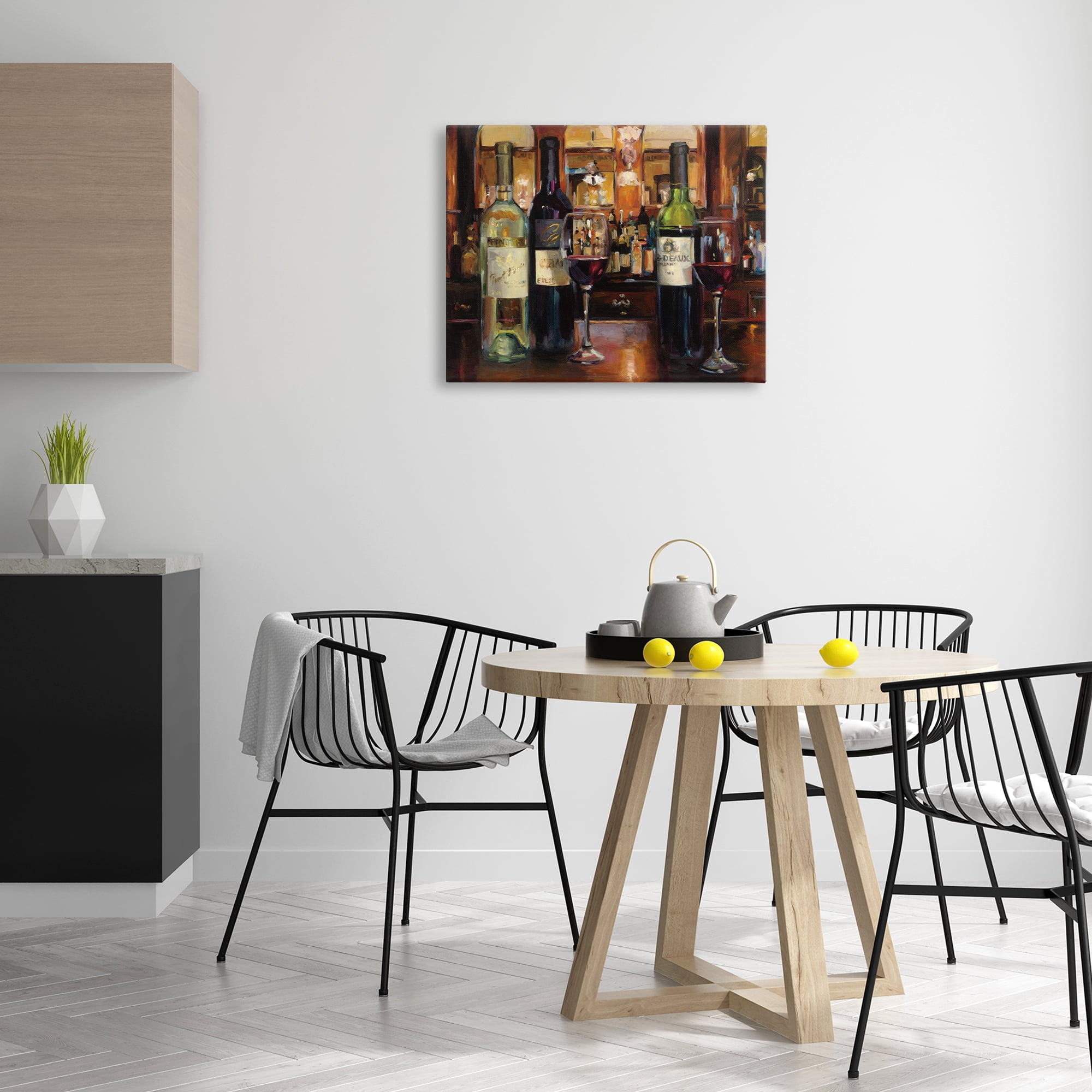 Stupell Industries Reflection of Wine Bottles Food & Beverage Painting Wrapped Canvas Art Print Wall Art, 30 x 24