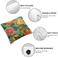 thumbnail image 4 of Acheng  Grapefruit Pillow Cover Fresh Tropical Citrus Fruit Slice Leaves Throw Pillow Case Square Cushion Decorative Cover for Sofa Bed Orange Green,Set of 2 White, 4 of 6