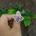 thumbnail image 5 of Purple Copper Turquoise 925 Sterling Silver Handmade Statement Unique Design Ring Gift Jewelry For Her, 5 of 5
