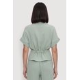 thumbnail image 4 of Women's Collared Drawstring Waist Button Front Shirt, 4 of 4