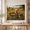 thumbnail image 5 of Piglet with Ducklings in Farmhouse Meadow, Nostalgic Farmhouse for Animal Lovers, Nursery Wall Art Decor, Birthday Gift, Tapestry Wall Hanging for Nursery and Bedroom, 5 of 7