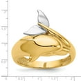 thumbnail image 3 of Finest Gold 14K Two-Tone Polished Dolphin Ring - Size 7.5, 3 of 5