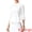 White, variant on DARING DIVA Women's Peplum Mock Neck Buttons Ruffled Pleated 3/4 Sleeve Blouses L White