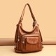 thumbnail image 1 of Bolso de hombro vintage Bolso de mano de cuero PU para mujer multifunción para el trabajo (marrón), 1 of 8