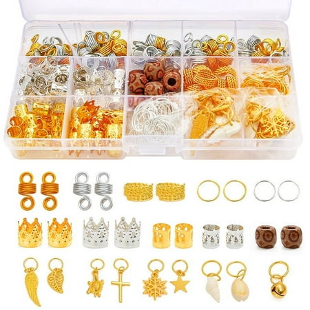 

JNZOUHA NEWKBO Metal African Hair Rings Pendants Beads Cuffs Tubes Charms Dreadlock Dread Hair Braids Jewelry Decoration Extension Accessories