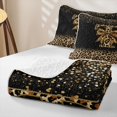 thumbnail image 4 of Homewish Chic Cheetah Print Quilt Full, Personalized Initial T Full Bedspread Sets, Black Brown, 4 of 7