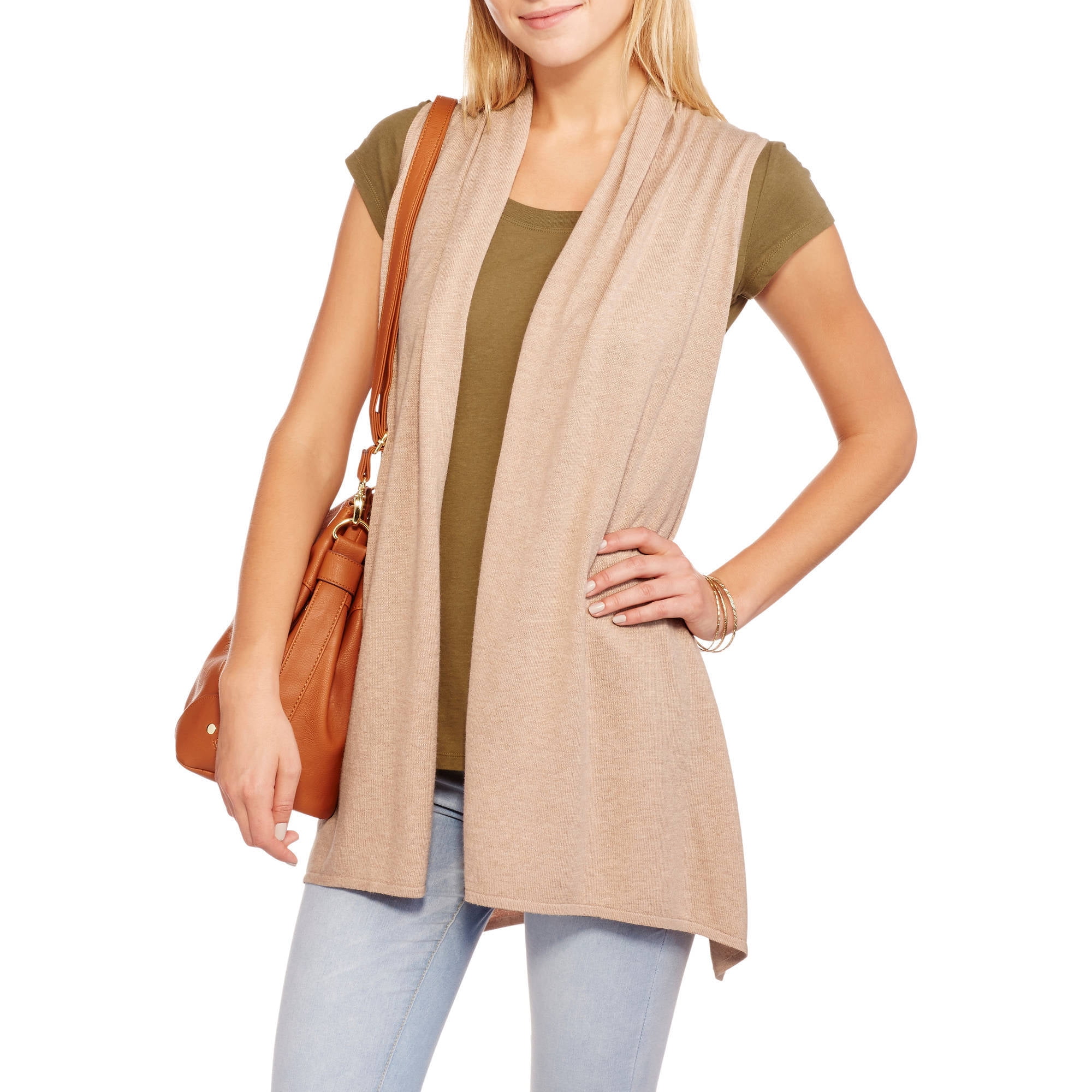 Womens Sleeveless Flyway Cardigan 