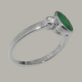 thumbnail image 3 of LBG British Made Stunning 18k White Gold Natural Emerald & Cubic Zirconia Womens Engagement Ring - 33 size options - Size 8.5, 3 of 6
