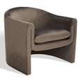thumbnail image 4 of SAFAVIEH Couture Laylette Modern Velvet Solid Accent Chair, Dark Brown, 4 of 9