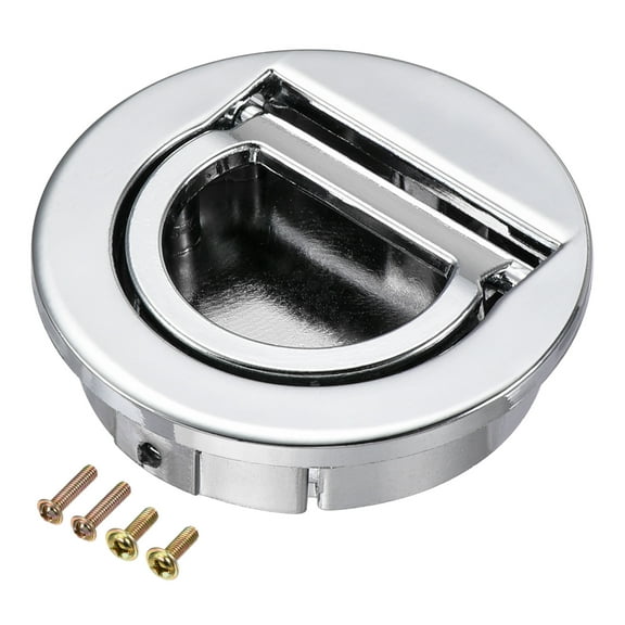 40x10mm Flush Pull Ring Handle Zinc Alloy Silver Tone