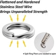thumbnail image 4 of Split Ring Stainless Steel Hyper Wire Flattened Fishing Lure Rings Heavy Duty Tackle Hook Line Connector Saltwater #4-38LB(7mm, 0.28"), 4 of 8