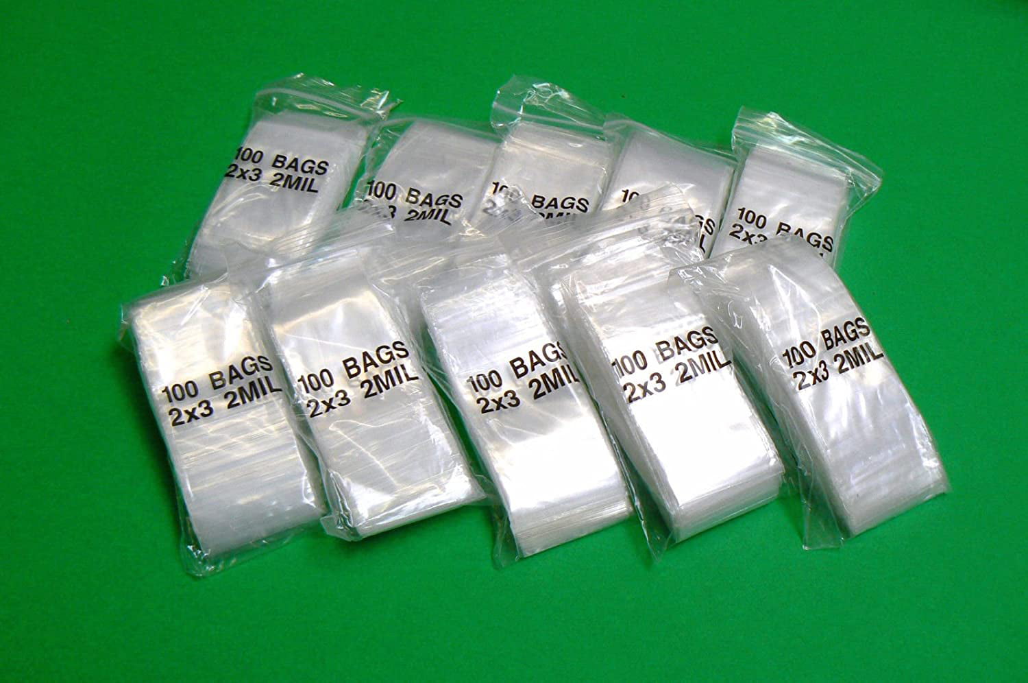 2Mil Clear Reclosable Zip Lock Bags case of 1,000 3 x 3 