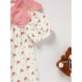 thumbnail image 4 of MORTTIC Toddler Infant Girl Floral Dress Bubble Sleeve Full Floral Print Princess Dress Cute Spring & Summer Casual Outfit for Little Girls, 4 of 6