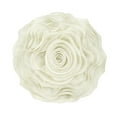 thumbnail image 2 of Beautiful Handmade 3D Rose with Custom Made Fabric Decorative Throw Pillow 16" Round (Ivory, Case+Insert), 2 of 5