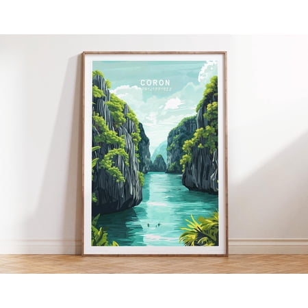 Coron Palawan Philippines Travel Scenery Landscape Wall Art, Unframed Paper Print Size 8x12