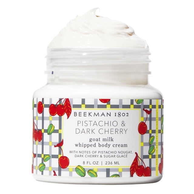 Crema corporal batida Beekman 1802, pistacho y cereza oscura, 240 ml