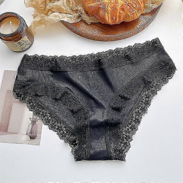 Pure Cottton Panty for Woman Soft Lace Soild Color Lingerie Comfort and Breath Brief XS-XL