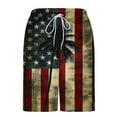 thumbnail image 5 of Miqool Mens American Flag Swim Trunks with Compression Liner 7" Quick Dry Board Shorts Hawaiian Beach Shorts Swimwear Bathing Suits, 5 of 6