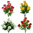 thumbnail image 3 of 10 Heads Stems Artificial Silk Fake Flowers Rose Bud Bunch Wedding Home Outdoor, 3 of 4