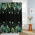 thumbnail image 4 of Shower Curtain Green Leaves Shower Curtains for Bathroom Decor, Waterproof Polyester Shower Curtain Set with Hooks, Small Stall Size 36" x 72" Leaf Plant Black, 4 of 9