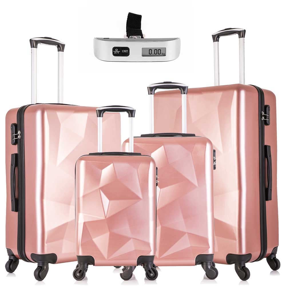 Semper 4 Piece Luggage Set Suitcases with Spinner Wheels Hardshell Lightweight Luggage 18 20 24 28 Luggage Sets