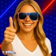 thumbnail image 2 of PMU Patriotic Glasses American Flag Sunglasses US Stars and Stripes Vintage Retro Classic Eyewear Party Props Red, White and Blue (1/Pkg) Pkg/3, 2 of 6