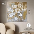 thumbnail image 5 of Golden Daisies Canvas Elegant White Gold Wall Art by Art Remedy, Gallery Wrapped, 40" x 40", 5 of 7