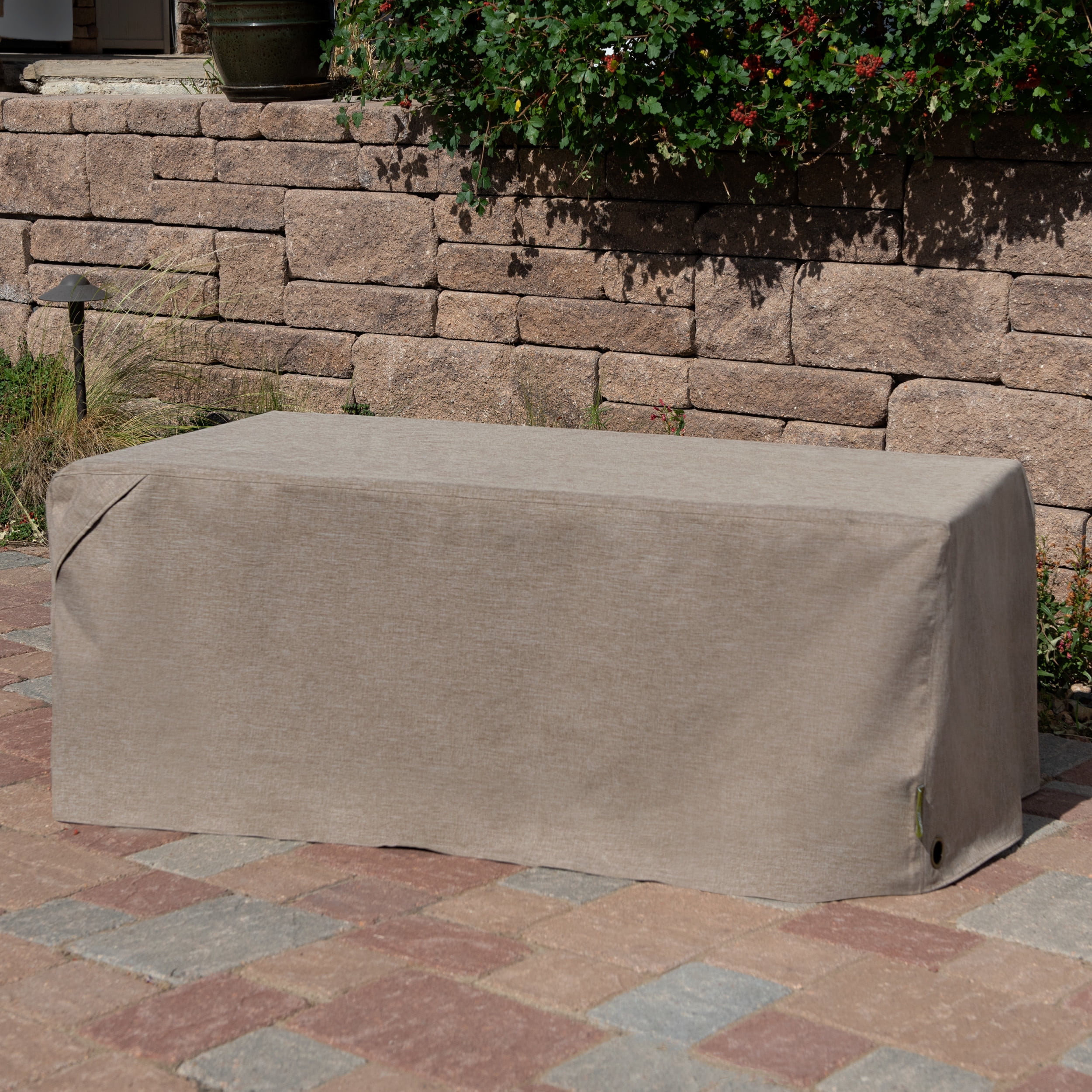 Modern Leisure Garrison Patio Ottoman Cover, Waterproof, 48"L x 25"W x 18"H, Sandstone