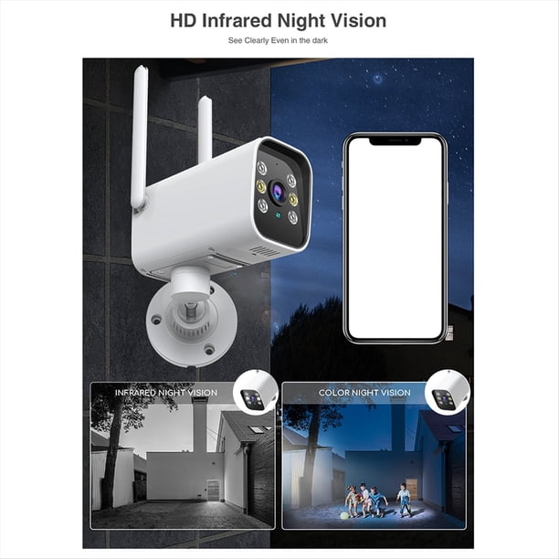Cámara WiFi Inalámbrica 1080P Impermeable de 2,4 G para Exteriores, Videovigilancia, Seguridad y Protección.
