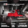thumbnail image 3 of Batería Rebicacate de iones de litio para Milwaukee, paquete de 2 unidades, 18 V, 3000 mAh, 3 of 7
