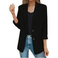 thumbnail image 2 of Clearance Sale! Womens Casual Jacket Pockets Long Sleeve Front Button Work Lapel Button Jacket, 2 of 9