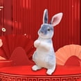 thumbnail image 4 of HILABEE Realistic Bunny Stuffed Toy Gift Sofa Pillow Adorable Rabbir Stuffed Doll Grey A, 4 of 9
